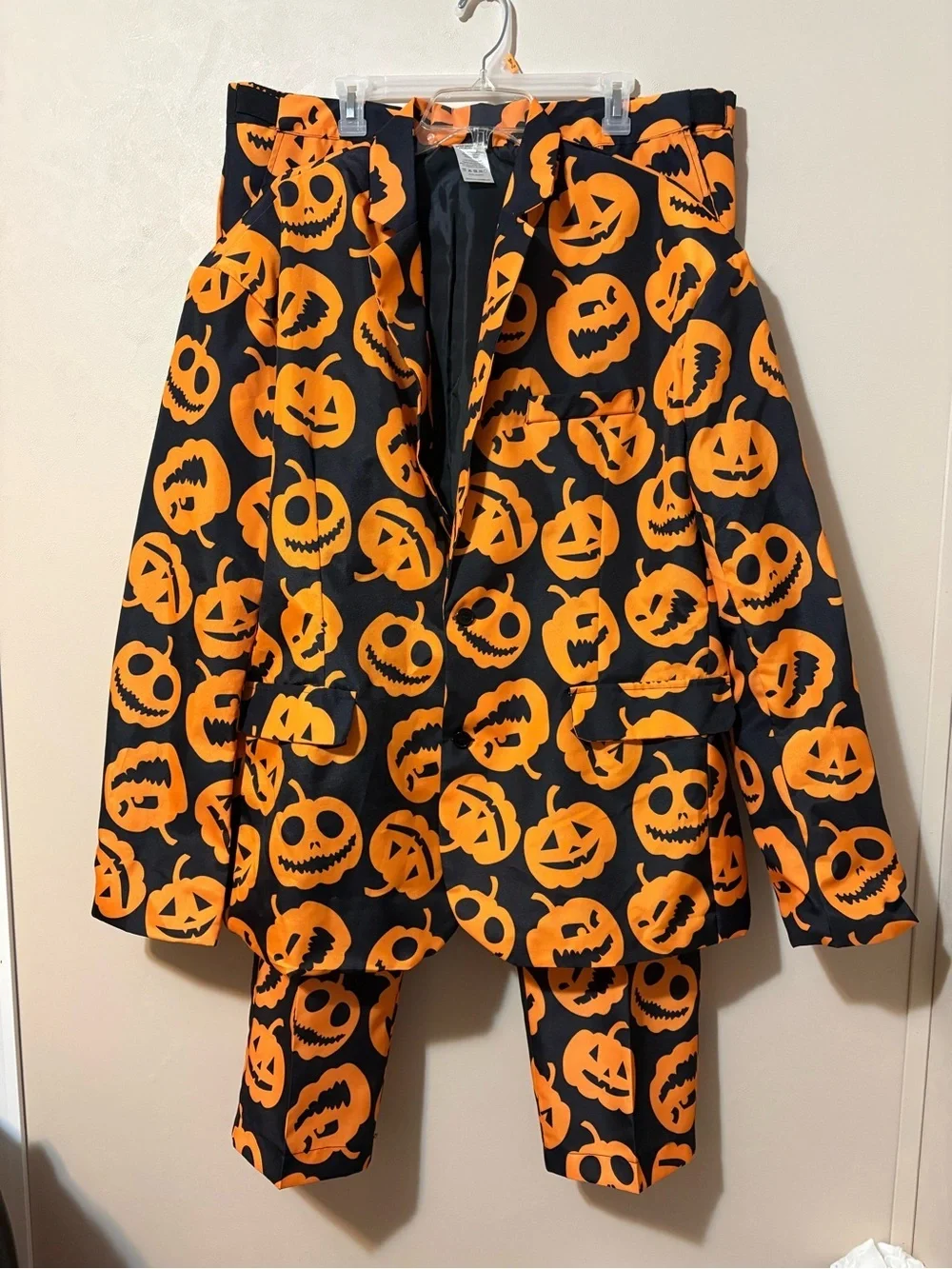 Spirit Jack O Lantern Suit Halloween Pumpkin Jacket Blazer Pant Set mensSize XXL